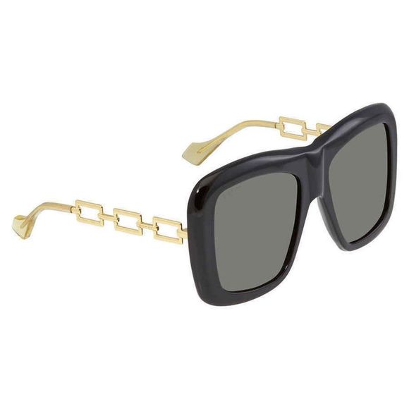 NEW Gucci Grey and Gold Square Women's Sunglasses - Picture 1 of 4